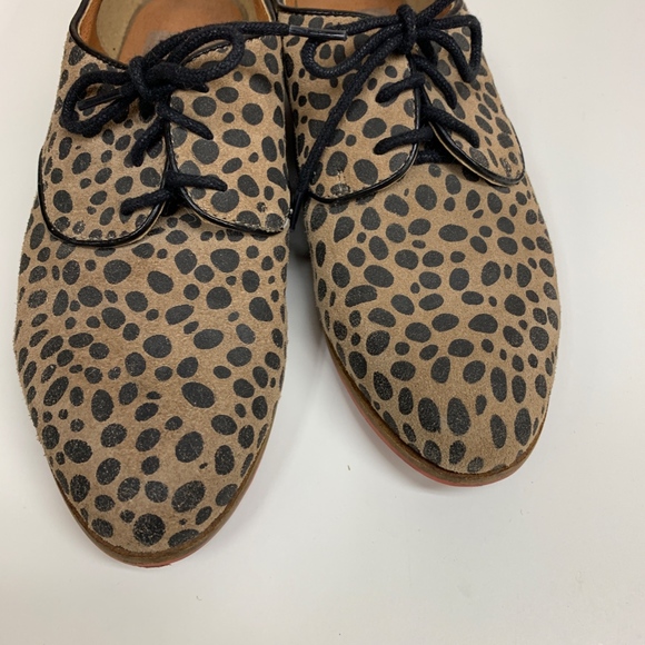DV Leopard Suede Lace Up Loafers Red Bottoms - Picture 4 of 8